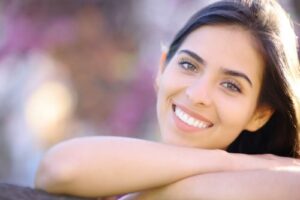 Woman smiling with a bright white smile