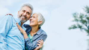 Older couple smiling